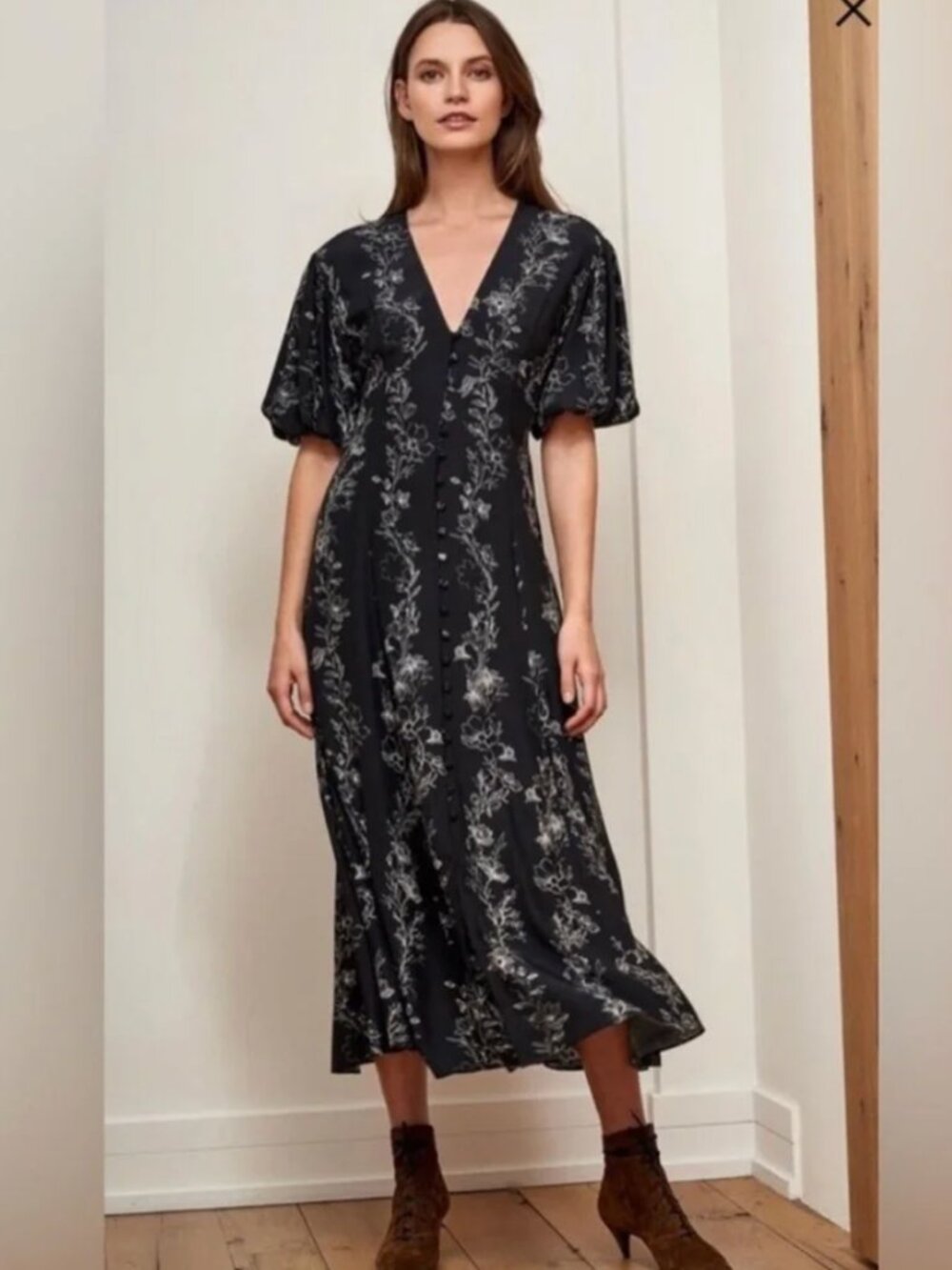 La Ligne Florence Dress Silk Floral Sz 8 w/defects